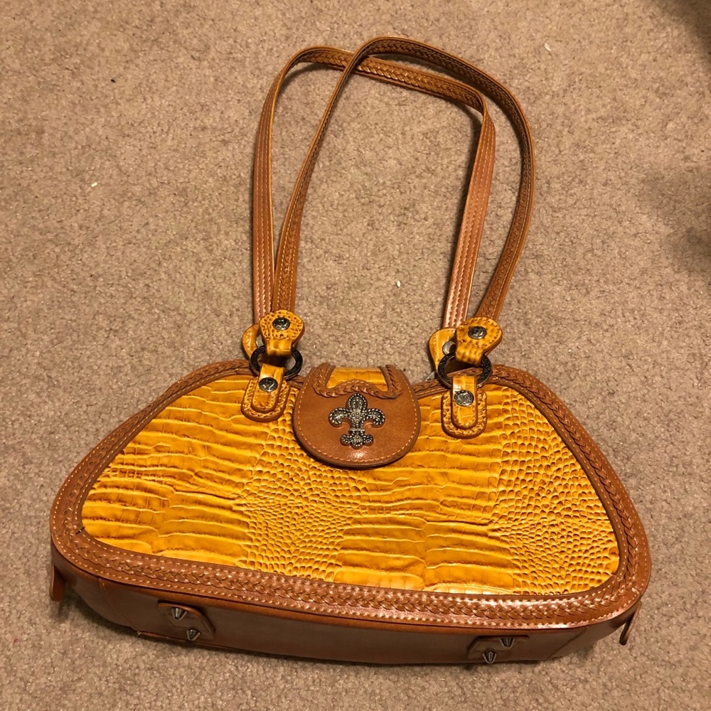 EUC faux leather MC bag